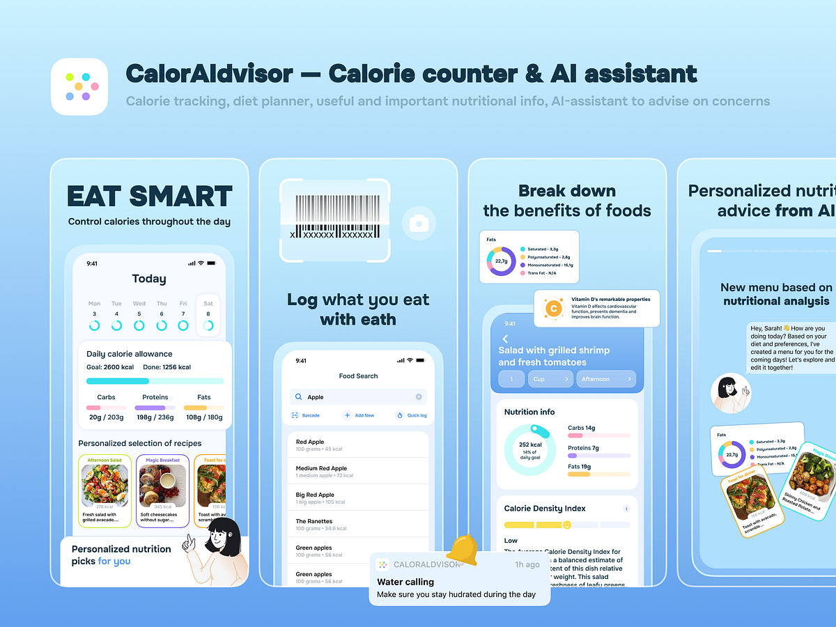 CalorAIdvisor — Calorie counter & AI assistant by Slava Smorodina on