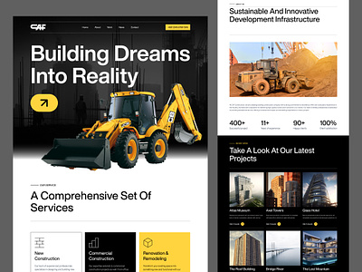 Construction Website Design architecture architecture agency building building website construction construction website exterior landing page landing page design pixelean real estate ui uiux user experience user interface web design website