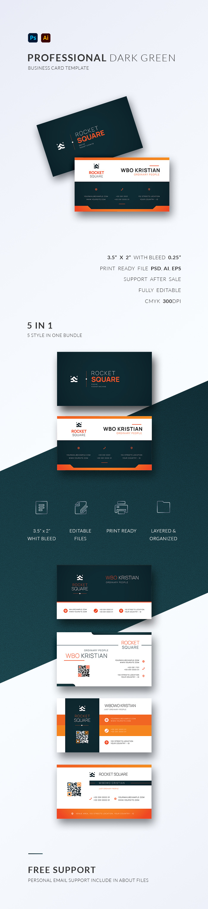 PROFESSIONAL DARK BLUE BUSINESS CARD TEMPLATE banding business business card business card template business card vector card clean design dark blue editable editable business card gradient dark blue logo modern orange orange blue professional staylish dark ble template vector visit card