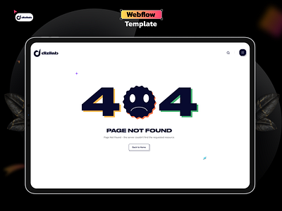 404 Page - Dizilab - Webflow Template 404 404 page agency branding design digital digital agency dizilab error error page illustration landing page not found not found page ui web design website