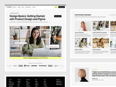 Design course landing page — Untitled UI course coursera design course header landing page minimal minimalism online course ui design user interface web design
