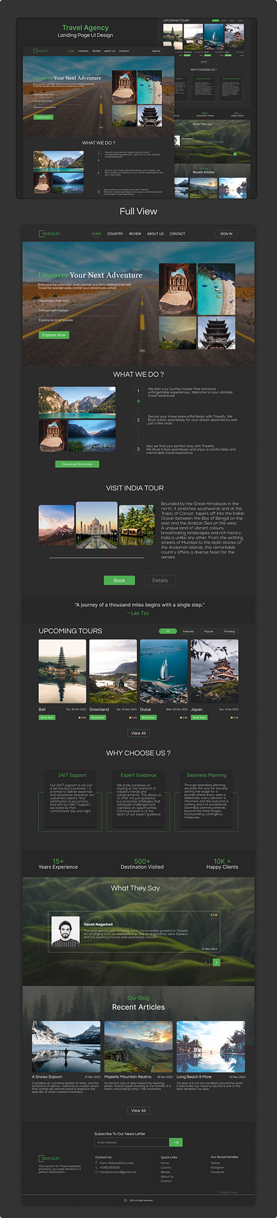 UI Design | Travel Agency Website design figma graphic design graphic designer illustration landingpage travel travelwebsite ui ui design uiux user interface visual identity web website website design