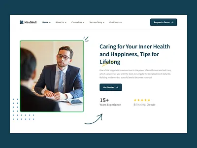 MindWell - Mental Health Websites 🧠 abu hasan analytics buraq lab colorful design doctor emotions health health tech healthcare landing page medical mental mental health mental health awareness mindfulness phychological ux ui web design website