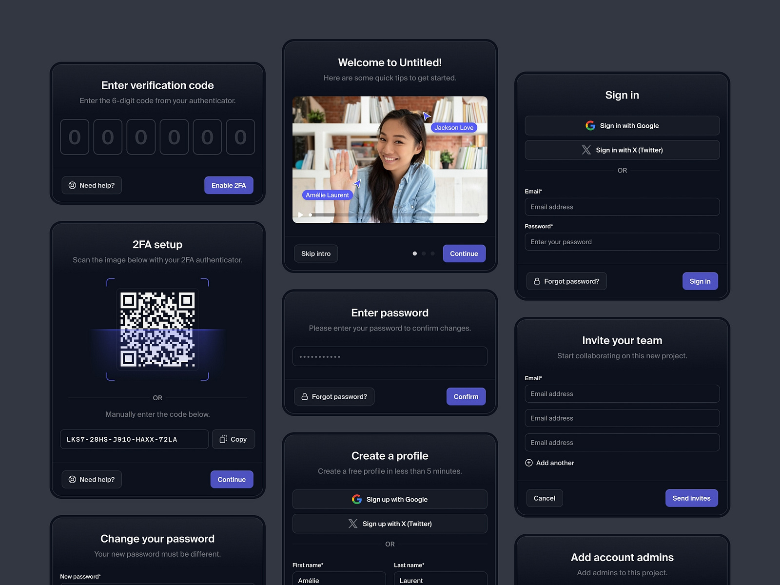 Bunch of modals — Untitled UI by Jordan Hughes® on Dribbble image.