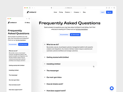 Frequently Asked Questions (FAQs) — Untitled UI documentation faq faqs frequently asked questions help minimal minimalism questions web design wiki