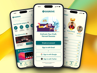 💻Gigrove - A Freelance gig platform 3d branding graphic design ui