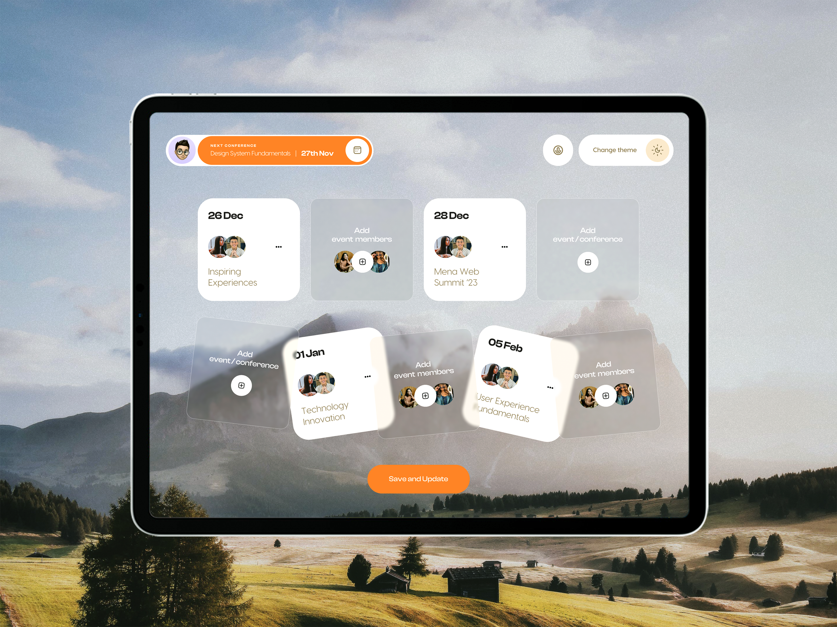 Event / Conference Dashboard admin conference dashboard design events ipad landscape members product design tablet tickets typography