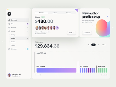 Foundation® – Dashboard Builder 2.0 app balance branding chart dashboard dashboard builder minimal navigation sidebar sidebar navigation statement ui ui design ui kit user ux ux design web app web design widget