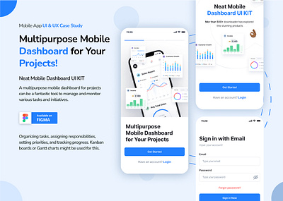 Multipurpose Mobile Dashboard for your Projects! appdevelopment figma graphic design mobileappdesign photoshop projects ui uiux