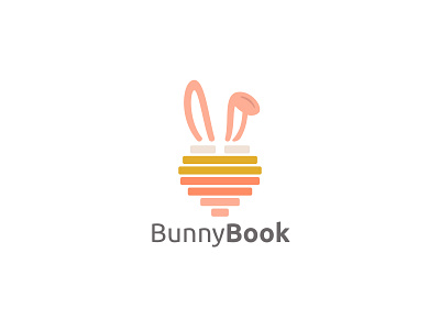 BunnyBook book bunny icon branding bunnybook graphic design logo logo design love book mybunny rabbit rabbit book