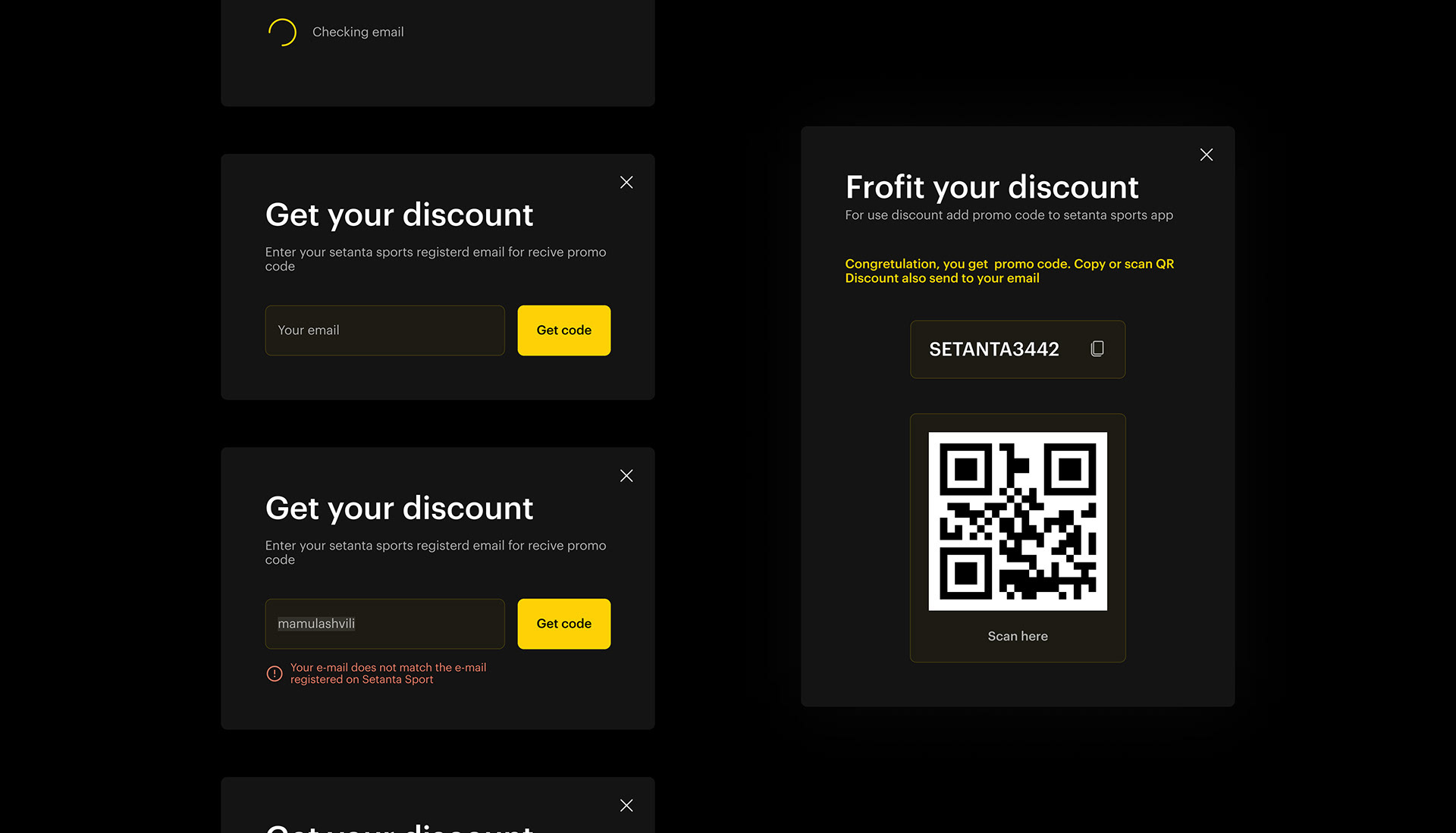 Generate promo code by Giorgi Mamulashvili on Dribbble
