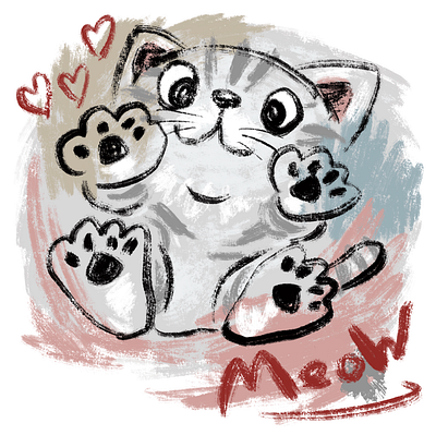 American Shorthair Sketch animal cat character illustration kitten pet