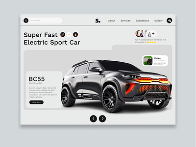 EV Car Website Landing page branding design designing education app ui ev car landing page ev car website figma figma ui header illustration logo ui ui design website