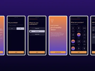 App onboarding app dark ui flow onboarding product design ui