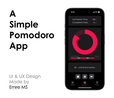 Pomodoro Mobile App UI & UX Design branding concept design efficiency ios mobile mobileapp pomodoro productivity research timer ui uidesign ux uxdesign webapp
