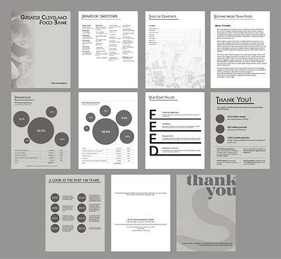 GCFB annual report branding graphic design illustrator typography