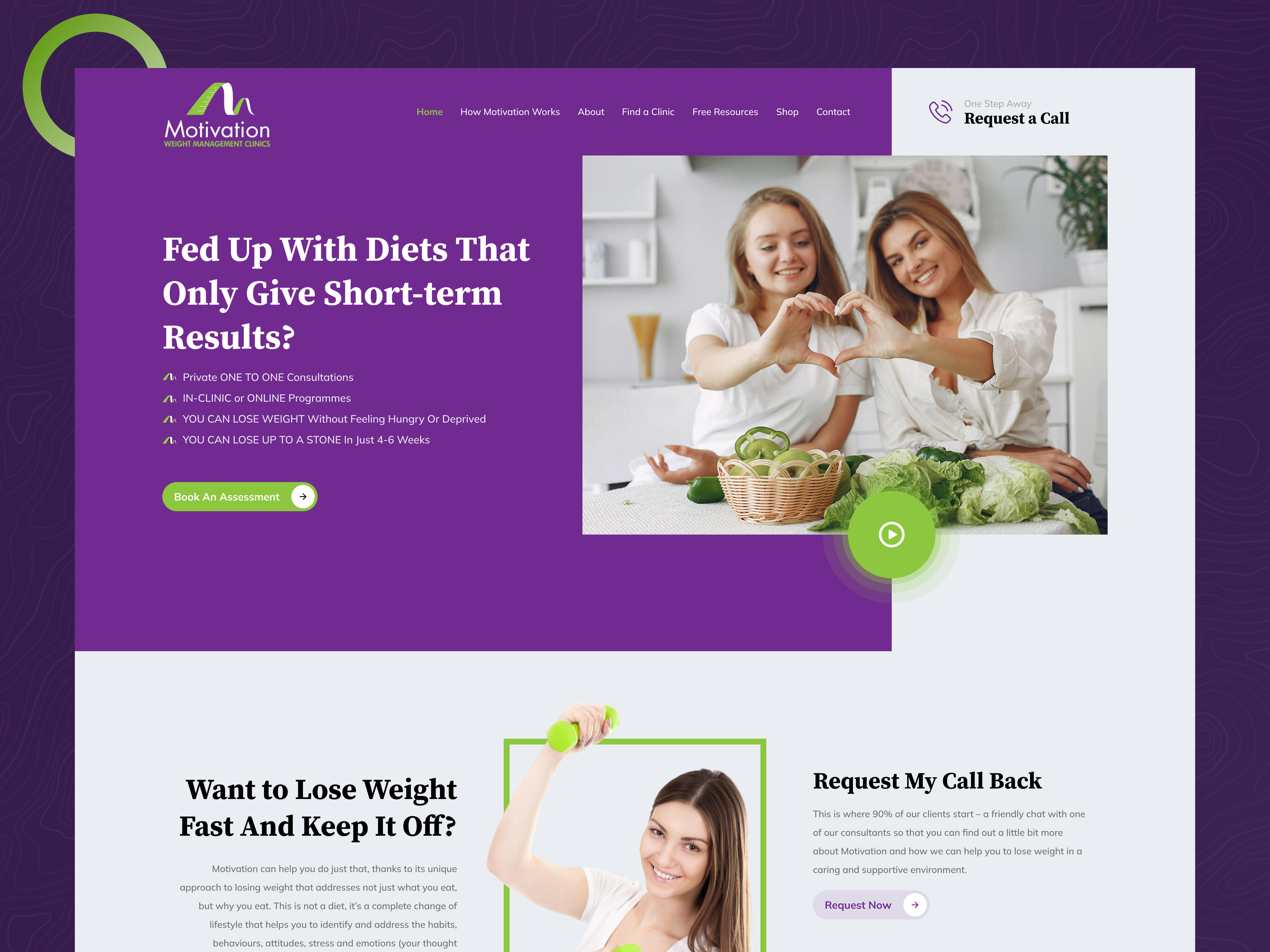 Motivation Weight Management: Website Design creative website design graphic design motivation website motivation weight management ui ui design uiux website design weight management website