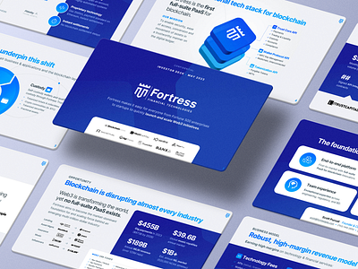 DeFi & Web3 Pitch Deck: Fortress blockchain blue pitch decks crypto defi diagram figma flowchart gradient infographic mockup perspective pitch deck pitch deck designer powerpoint presentation presentations slides startup web3