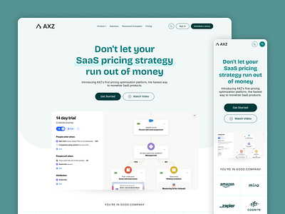 AXZ - SaaS Product / Solution Company Website Homepage UI dashboard design dribbble money platform pricing product design product saas product template product ui productivity saas strategy task team template ui web ui webdesign website