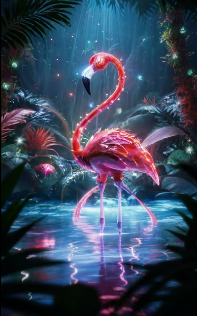 Beautiful Flamingo 3d animation graphic design logo motion graphics ui