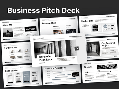 Business Pitch Deck business design infographic pitchdeck powerpoint ppt presentation presentation design