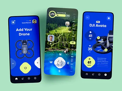 Drone Control Mobile App concept drone fpv futuristic interface ios map mobile app mobile app design mobile design monitor product design remote control simulator ui user interface ux