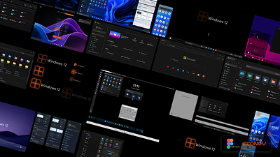 🪟 Responsive Windows 12 UI by econev branding design econev evgheniiconev figma graphic design illustration interface lizzardlab logo system ui ux vector windows