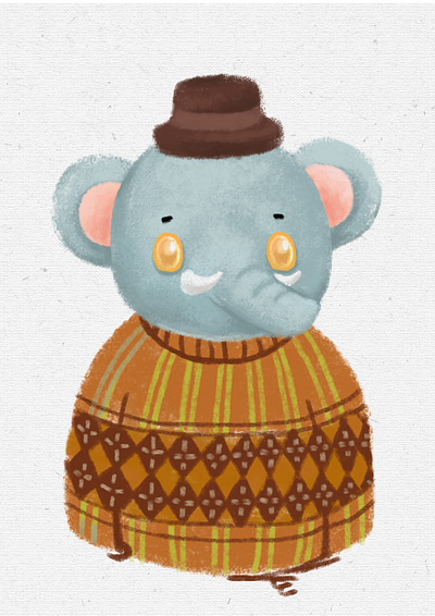 Handdrawn Illustration ~Elephant Gentleman animation elephant illustration