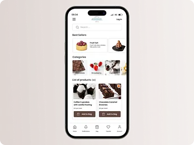 A homepage for a mobile app