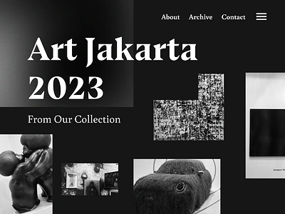 Museum - Art Jakarta 2023 2023 art black brutal brutalism collage dark design gallery jakarta landingpage museum photos trend website