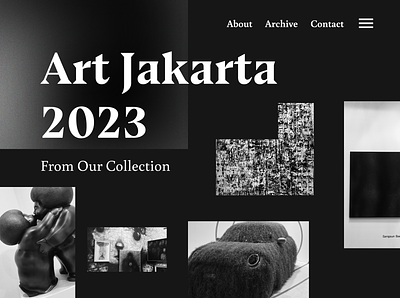 Museum - Art Jakarta 2023 2023 art black brutal brutalism collage dark design gallery jakarta landingpage museum photos trend website