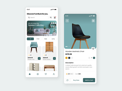 Furniture Store Mobile App app application clean design furniture mobile simple ui uiux ux