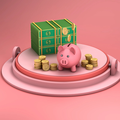 Happy moneybox 3d cinema design figma freelance motion graphics u ui