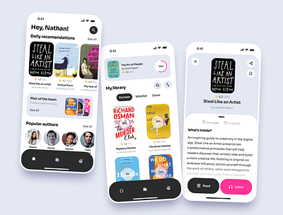 Book Reading App app book design ebook reading ui ux