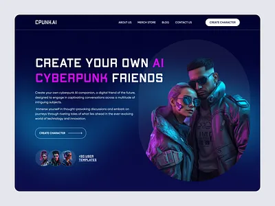 AI Technology Website – UI/UX Design ai ai characters ai tool app dark design figma futuristic mobile neon site ui user interface ux web design website website design