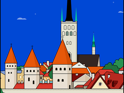 Old Town_Tallinn art work baltics branding estonia illustration old town postcard