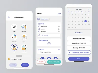 Dwell - Personal Life Management App ai android app design artificial intelligence design events family ios lifestyle management app mobile mobile app development mobile application mobile design productivity soloway soloway tech time management ui ux