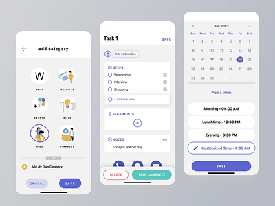Dwell - Personal Life Management App ai android app design artificial intelligence design events family ios lifestyle management app mobile mobile app development mobile application mobile design productivity soloway soloway tech time management ui ux
