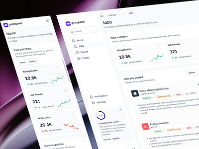 Prospeer - AI-driven hiring platform ai analytics app candidates design hiring job light mode minimal product statistics ui ui design user interface web web app work