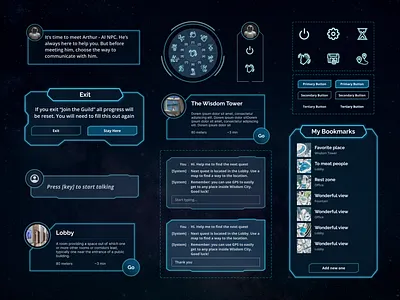 UI assets for HR Metaverse game crypto design game graphic design metaverse nft sci fi ui ui design