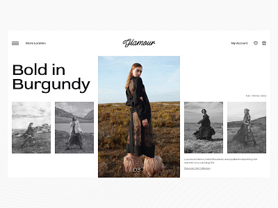 Glamour___Layout Exploration clean design layout exploration minimal ui ui design ux