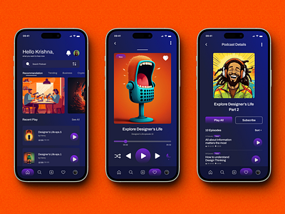 Introducing: The Ultimate Podcast Creation & Management App🎙️ cool creative design dribble shot graphic design illustration podcast podcasting app user experience user interface