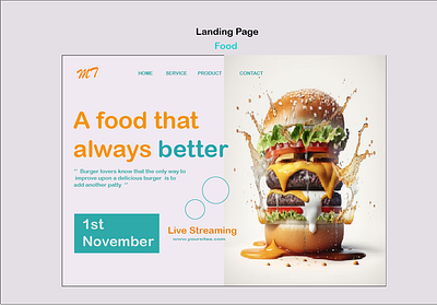 Food Landing Page adobe illustrator foody page graphic design