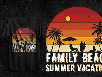 Summer Vacation T-Shirt Design batch t shirt beach design beach sunset family beach retro sunset summer sea summer t shirt summer travel summer vacation summer vintage t shirt graphics vintage summer vintage t shirt