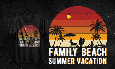 Summer Vacation T-Shirt Design batch t shirt beach design beach sunset family beach retro sunset summer sea summer t shirt summer travel summer vacation summer vintage t shirt graphics vintage summer vintage t shirt