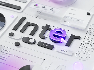 Design system cover 3d b3d blender branding c4d cinema4d design design system font graphic design minimal purple render tech ui