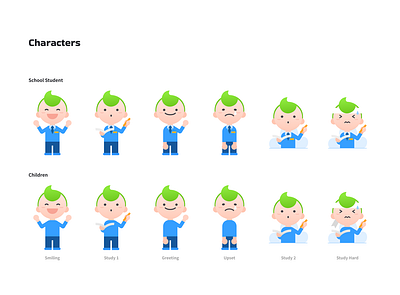 Learning Characters for Class card app blue branding character communication design graphic design il illustration