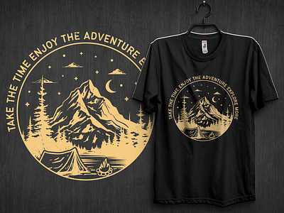 CAMPING T-SHIRT AND HOODIE DESIGN adventure apparel camper camping campingtshirt campingtshirtdesign clothing hiking hoodiedesign illustration landscape mountains nature outdoortshirtdesign travel tshirt tshirtdesign typography vintage vintagetshirt