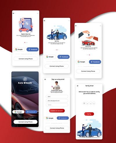 Car Selling App Login UI graphic design ui