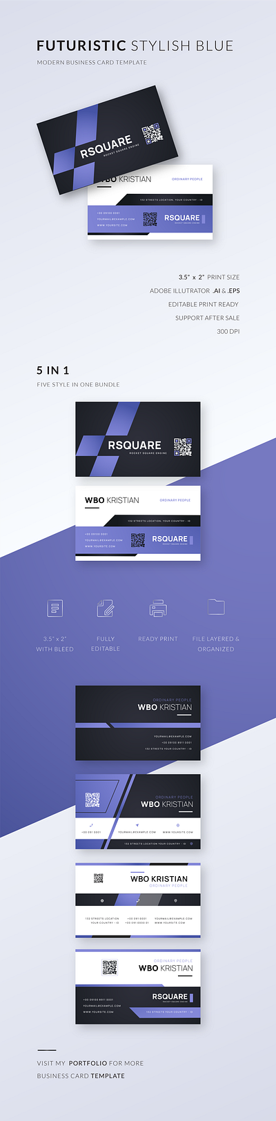 FUTURISTIC STYLISH BLUE BUSINESS CARD TEMPLATE branding business business card business card template card clean clean design creative creative layout editable editable business card futuristic graphic design horizontal logo modern stylish template vector visit card